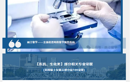 【医药、生化类】部分相关专业录取｜朗汀留学案例合集